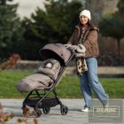 PETITE&MARS Téli szett Comfy 4in1 bundazsák + kézmelegítő kesztyű babakocsira Furry Champagne Shower