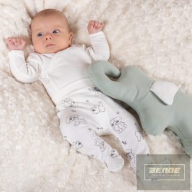   Nicol bordázott anyagú ,hosszu ujjú átlapolós body Olaf -krém színű-202096