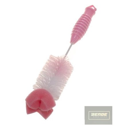 55042399 BabyBruin szivacsos cumisüveg tisztító kefe-rózsaszín