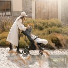 PETITE&MARS Téli szett Arctic 4in1 bundazsák + kézmelegítő kesztyű babakocsira Furry Sky Whisper