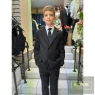 Karcsúsított fekete fiú öltöny ANNBOR Slim