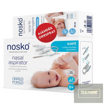 Nosko Orrszi Porszi orrszívó műanyag szett 2 féle szívófejjel - ajándék orrspray