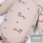 EEvi kisfiú hosszu ujjú átlapolós body Puppy Playtime -bézs