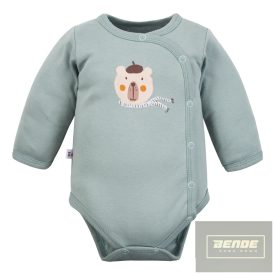 EEVI Cool Beary kisfiú hosszú ujjú átlapolós body kék