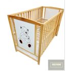 Fenyő kiságy 60x120 cm natúr-Ölelő macik