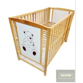 Fenyő kiságy 60x120 cm natúr-Ölelő macik