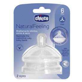  Chicco Natural Feeling pépes etetőcumi 6hó+ (2 db) pépes ételekhez  