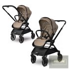 Lorelli Reya 3az1-ben multifunkciós babakocsi átfordítható tolókarral + Joy autóshordozó - Brown