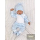 Zyzio&Zuzia 3 részes babakelengye szett:body+nadrág+sapka kék csillagos