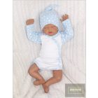 Zyzio&Zuzia 3 részes babakelengye szett:body+nadrág+sapka kék csillagos