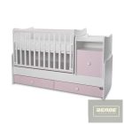 Lorelli Trend PLUS kombi ágy 70x165 cm- White & Orchid Pink ÚJ