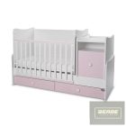 Lorelli Trend PLUS kombi ágy 70x165 cm- White & Orchid Pink ÚJ