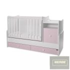 Lorelli Trend PLUS kombi ágy 70x165 cm- White & Orchid Pink ÚJ