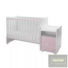 Lorelli Trend PLUS kombi ágy 70x165 cm- White & Orchid Pink ÚJ