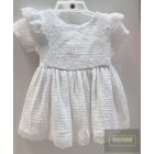 Rövid ujjú , muszlin kislány ruha ,csipkebetéttel