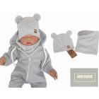 Zyzio&Zuzia -dupla  pamut sapka,fülecskés+csősál szett -szürke