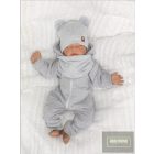 Zyzio&Zuzia -dupla  pamut sapka,fülecskés+csősál szett -szürke