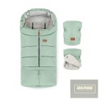 PETITE&MARS Téli szett Jibot 3in1 bundazsák + kézmelegítő kesztyű babakocsira Jasie Pale Eucalypt