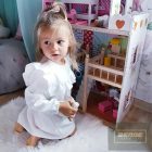 EEVI hosszu ujjú fodros ruha Ceremony Falbanka ecru