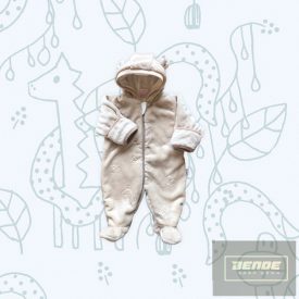   Átmeneti Szörme overál nyirt-barna-egyfalas pamut béléssel