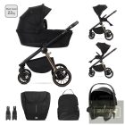 Lorelli Bianca 3az1-ben újszülött babakocsi Lorelli Aria Luxe hordozóval - Black (2 doboz)