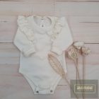 Zyzio&Zuzia  kislány fodros ,kétállasú body -ecrü